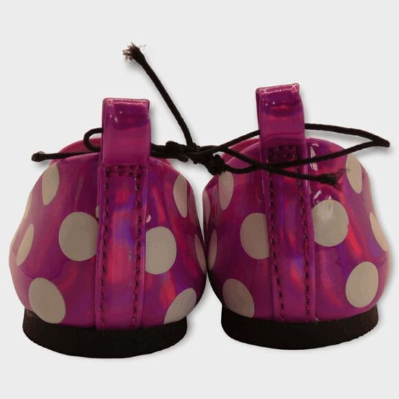 Disney Baby Girl Minnie Mouse Pink Shimmer Polka Dot Mary Jane Ballet Flats Size - Picture 3 of 5